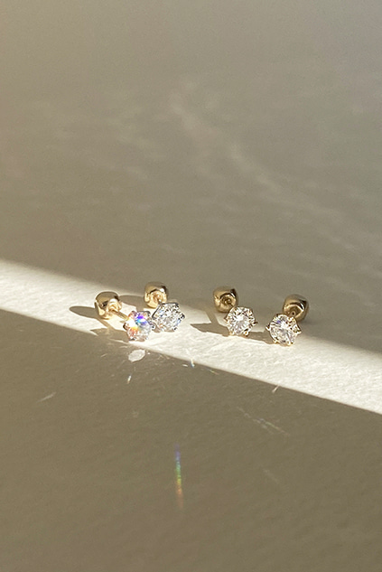 소베티 E_ 14K 랩그로운  2부 다이아몬드  피어싱 귀걸이