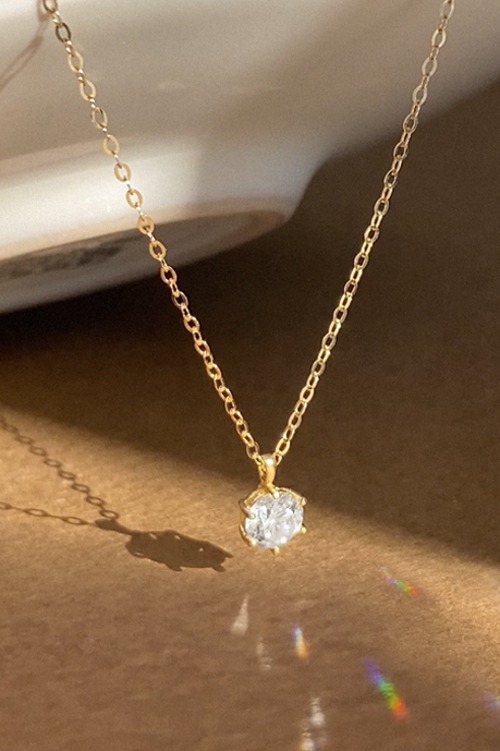 아스티 N_14K 5부 랩그로운 다이아몬드 목걸이